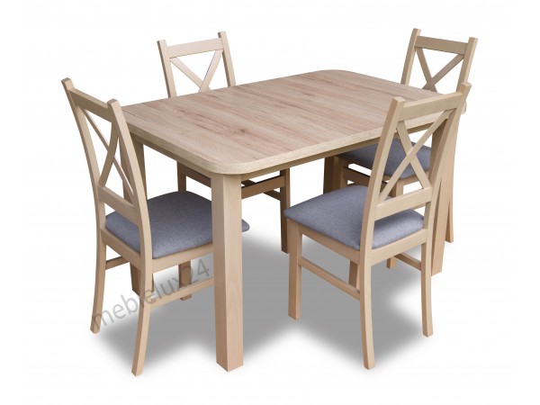 Zestaw Krzyżak stół +4 krzesła